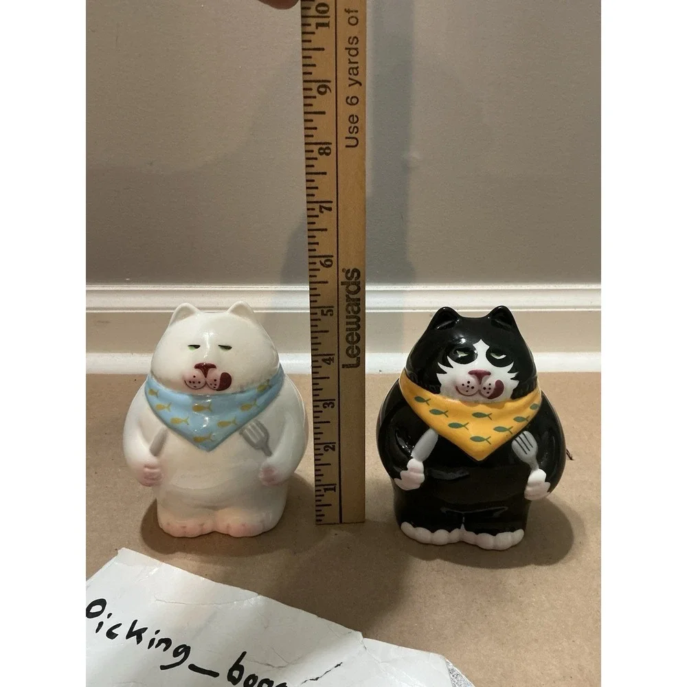 Vintage Fat Cat Salt and Pepper‎ Shakers: Clay Art San Francisco, 1992